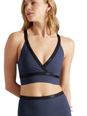 Rhone Navy Blue Banded Hi-Form Sports Bra Size Small NWT